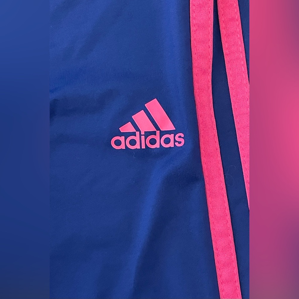 Adidas Blue and Pink Athletic Leggings - Picture 10 of 10